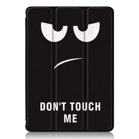 Samsung Tab S9+ (Plus) Tri-Fold PU Flip Case with Pen Holder - Transparent / "Don't Touch Me"