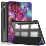 Samsung Tab S9 Tri-Fold PU Flip Case with Pen Holder - Transparent / Galaxy