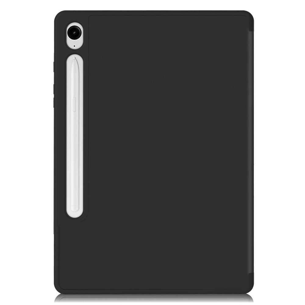 Samsung Galaxy Tab S9 FE Magnetic Tri-Fold Leather Case w. Stand - Black