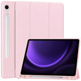 Samsung Galaxy Tab S9 FE Magnetic Tri-Fold Leather Case w. Stand - Pink