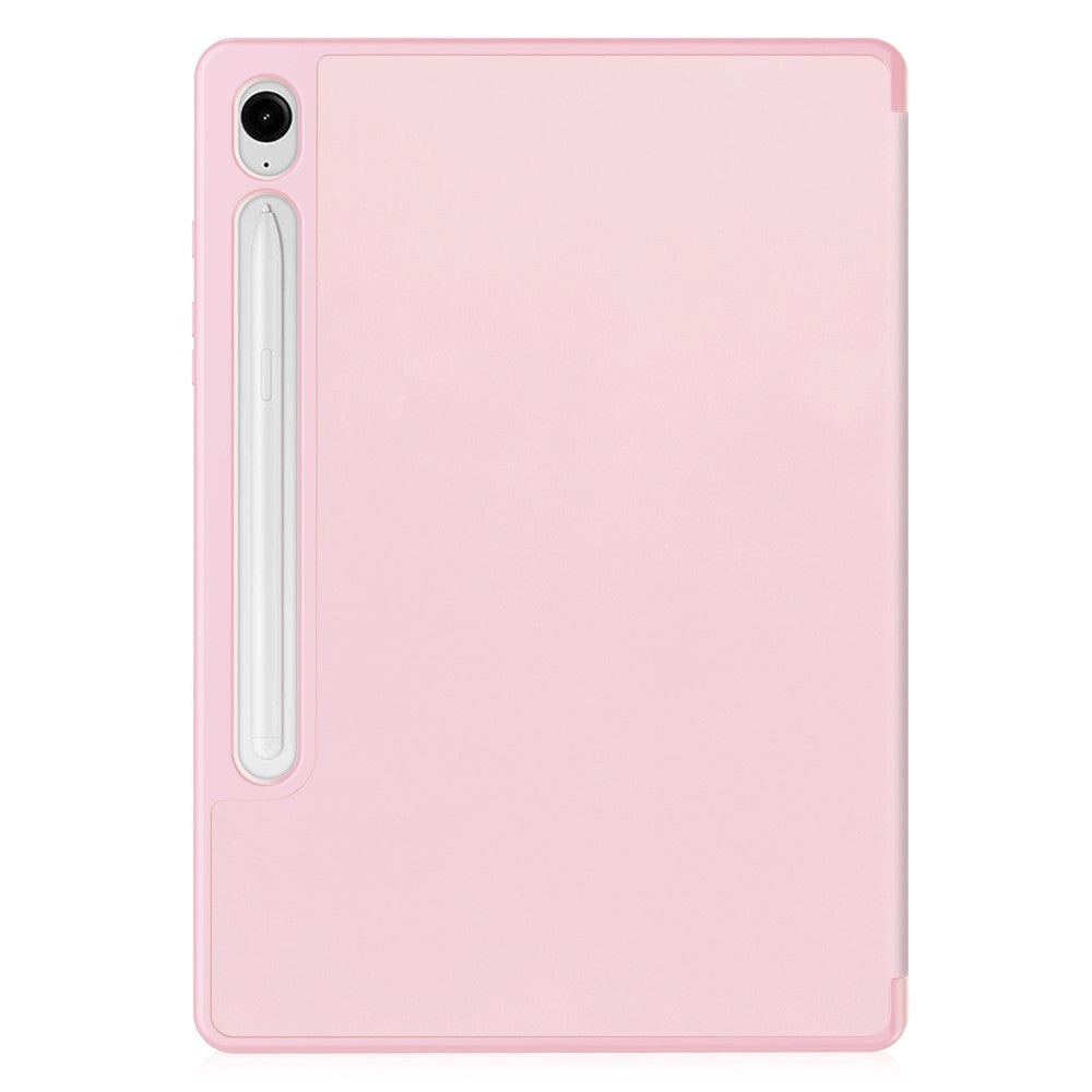 Samsung Galaxy Tab S9 FE Magnetic Tri-Fold Leather Case w. Stand - Pink