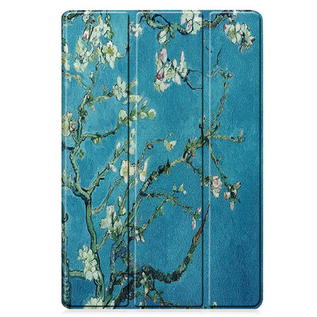 Samsung Galaxy Tab S9 FE+ (Plus) Tri-Fold PU Flip Case with Pen Holder - Flower Branches