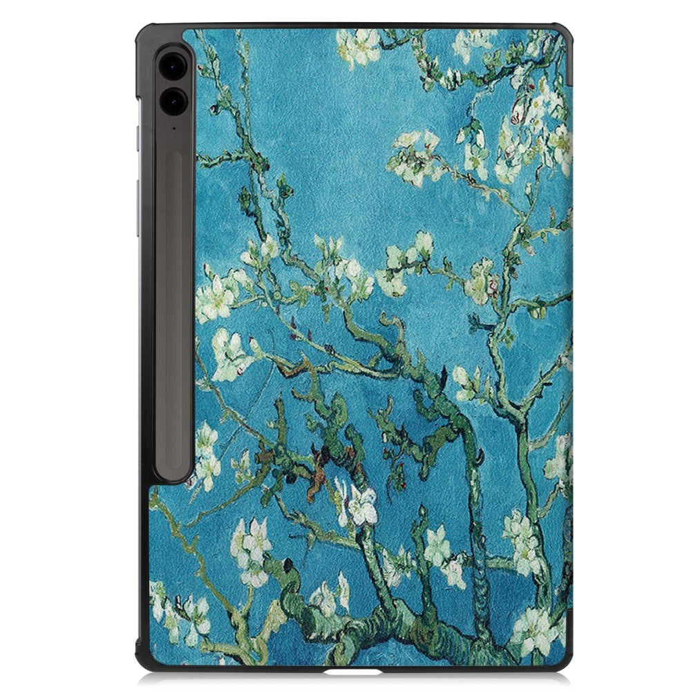 Samsung Galaxy Tab S9 FE+ (Plus) Tri-Fold PU Flip Case with Pen Holder - Flower Branches