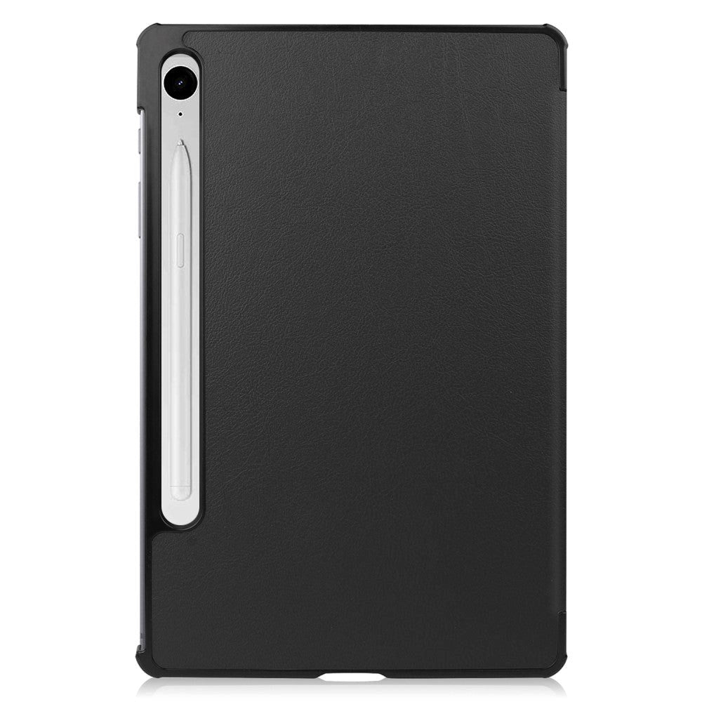 Samsung Galaxy Tab S9 FE Tri-Fold Leather Case w. Stand - Black