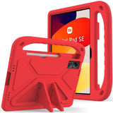 EIDERWOOD Xiaomi Redmi Pad SE Anti-Drop Tablet Case with Handle and Kickstand - Red