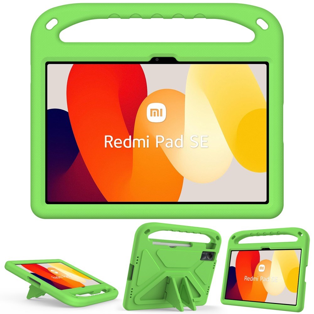 EIDERWOOD Xiaomi Redmi Pad SE Anti-Drop Tablet Case with Handle and Kickstand - Green