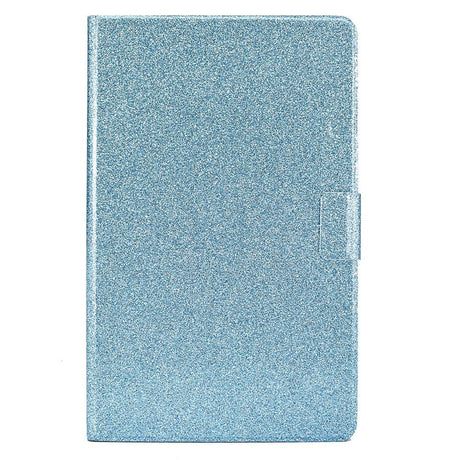 Samsung Galaxy Tab A9 Glitter Case w. Flip Stand & Card Holder - Glitter Blue