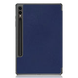 Samsung Galaxy Tab S9 FE+ (Plus) Tri-Fold Leather Case w. Stand - Blue