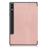 Samsung Galaxy Tab S9 FE+ (Plus) Tri-Fold Leather Case w. Stand - Rose Gold