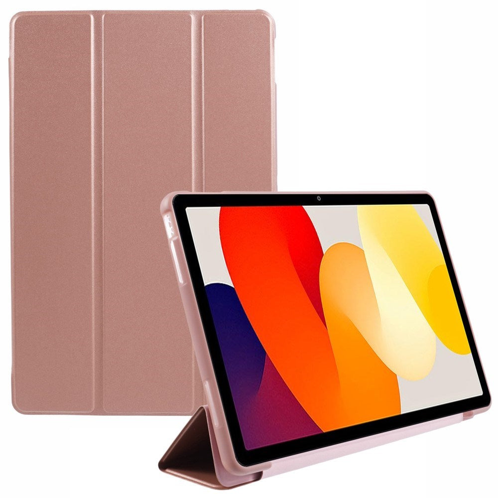 EIDERWOOD Xiaomi Redmi Pad SE Tri-Fold Artificial Leather Case - Rose Gold