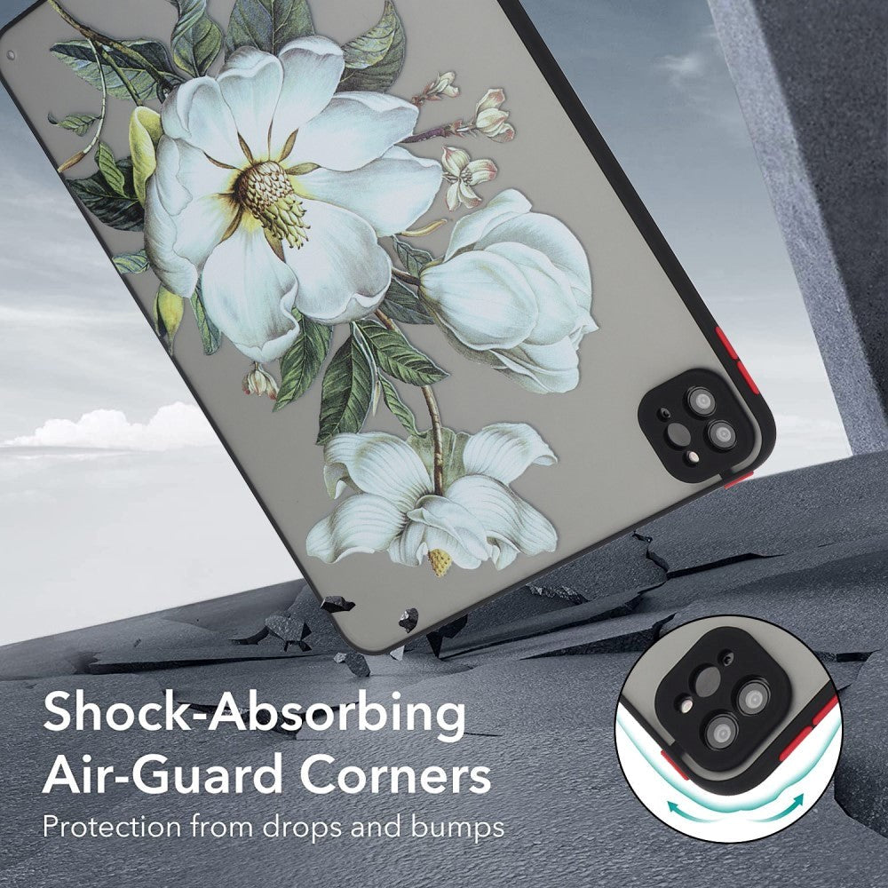 iPad Pro 11" (2022 / 2021 / 2020) Flexible Plastic Case - Matte Transparent / White Flowers