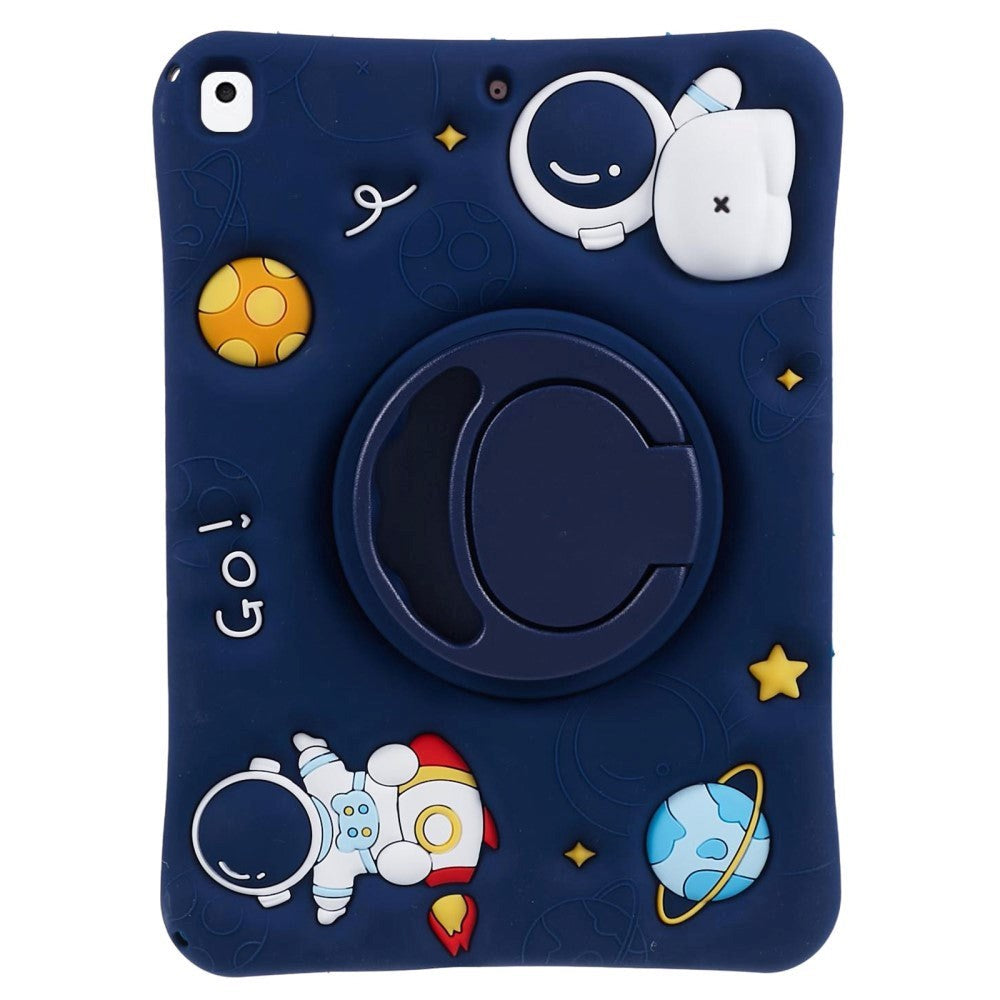 iPad 10.2 (2021 / 2020 / 2019) / Air 10.5 (2019) Children's Case - Astronaut Case w. Stand & Shoulder Strap - Dark Blue