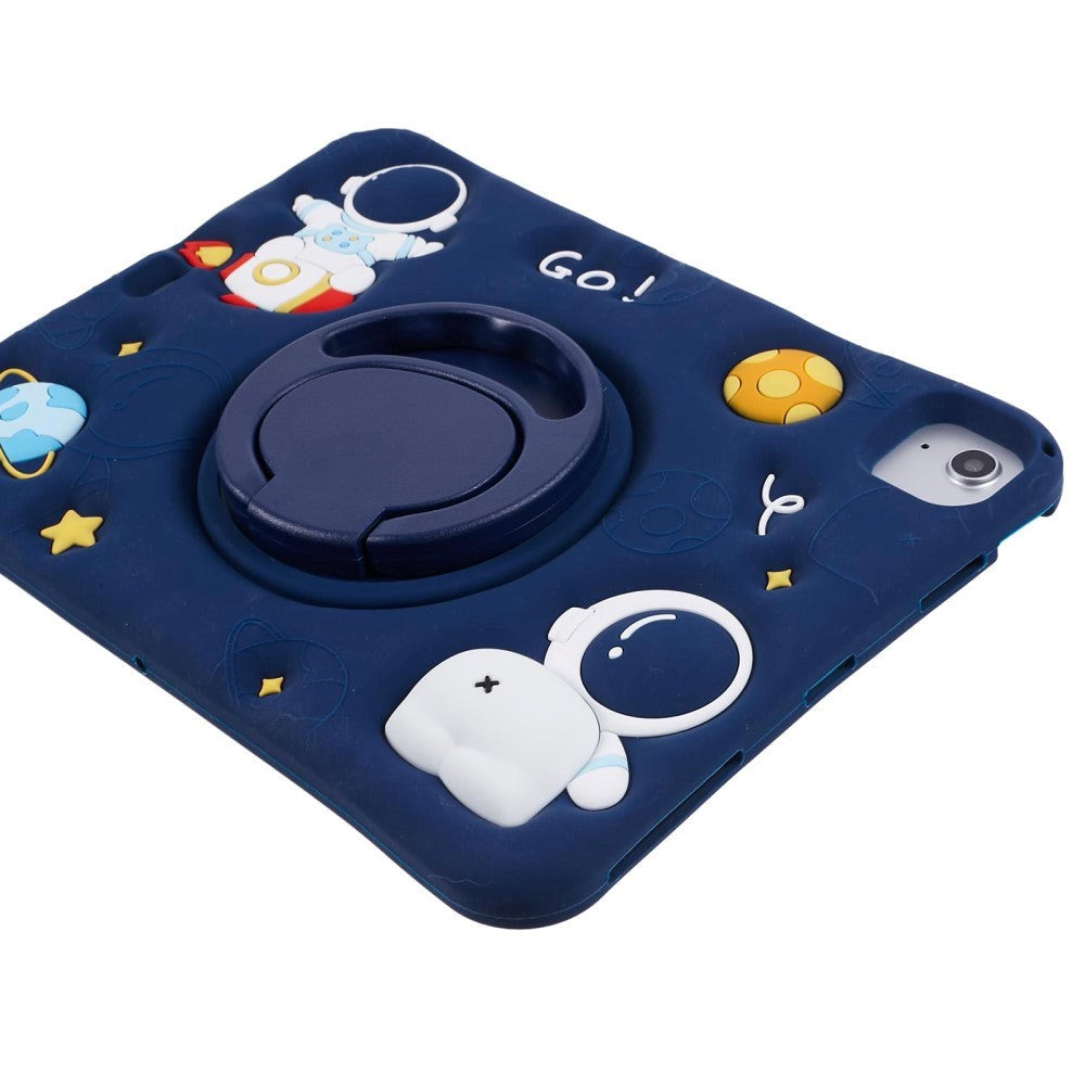 iPad Air (2022 / 2020) Children's Case - Astronaut Case w. Stand & Shoulder Strap - Dark Blue