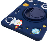 iPad Air (2022 / 2020) Children's Case - Astronaut Case w. Stand & Shoulder Strap - Dark Blue