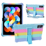 EIDERWOOD Xiaomi Redmi Pad SE Hybrid Case w. Stand Function & Shoulder Strap - Rainbow