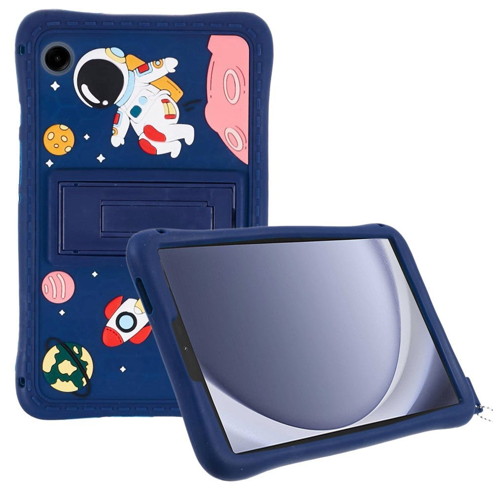 Samsung Galaxy Tab A9 Kids Case w. Stand & Cartoon - Dark Blue