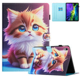 iPad 10.9" (2022) Faux Leather Case w. Kickstand & Card Holder - Cat