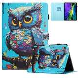 iPad 10.9" (2022) Faux Leather Case w. Kickstand & Card Holder - Owl