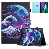 iPad 10.9" (2022) Faux Leather Case w. Kickstand & Card Holder - Waves