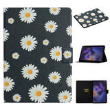 Samsung Galaxy Tab A9 Faux Leather Case w. Kickstand & Card Holder - Daisies