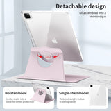 iPad Pro 12.9" (2022 / 2021 / 2020 / 2018) 2 i 1 Hybrid Flip Case with Pen Holder and Camera Lens Protector - Pink / Transparent