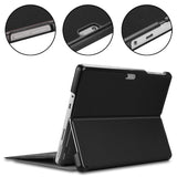 EIDERWOOD Microsoft Surface Go 4 Faux Leather Flip Case - Black