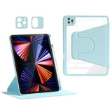 iPad Air 10.9-11" (2024-2020) / Pro 11" (2022-2018) Hybrid Flip Case with Pen Holder and Camera Lens Protector - Blue / Transparent