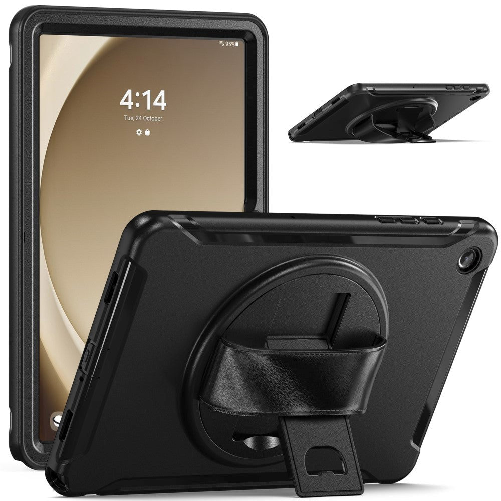 Samsung Galaxy Tab A9+ (Plus) Tough Case w. Handholder & Kickstand - Black