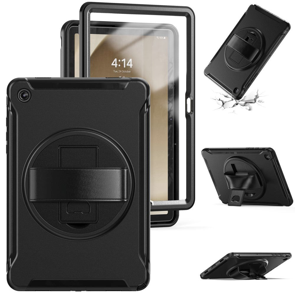 Samsung Galaxy Tab A9+ (Plus) Tough Case w. Handholder & Kickstand - Black