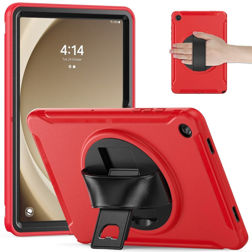 Samsung Galaxy Tab A9+ (Plus) Tough Case w. Handholder & Kickstand - Red