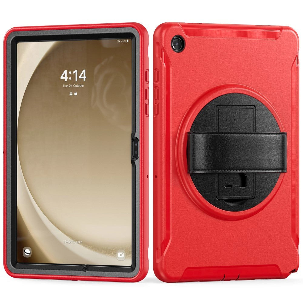 Samsung Galaxy Tab A9+ (Plus) Tough Case w. Handholder & Kickstand - Red