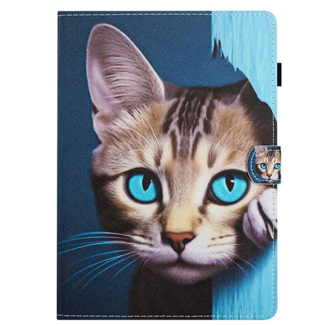 iPad 10.9" ( 2022) Faux Leather Case w. Kickstand & Card Holder - Cat