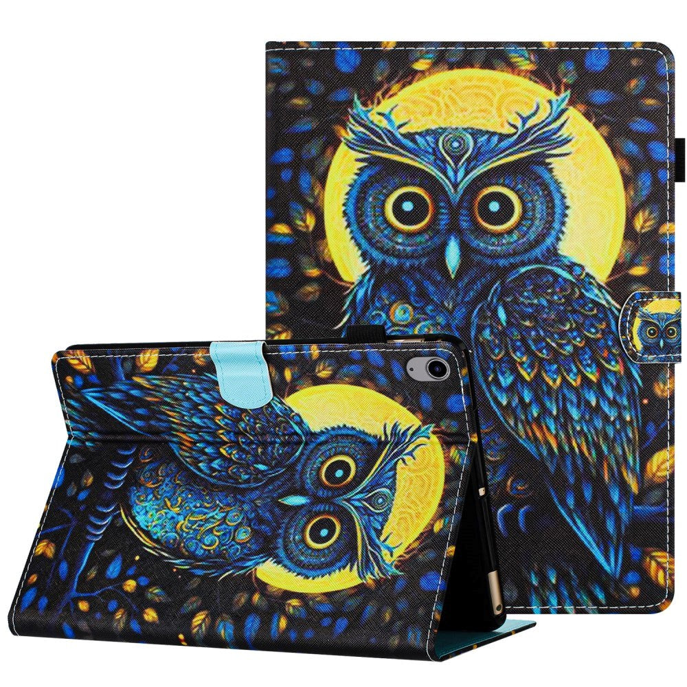 iPad 10.9" ( 2022) Faux Leather Case w. Kickstand & Card Holder - Owl