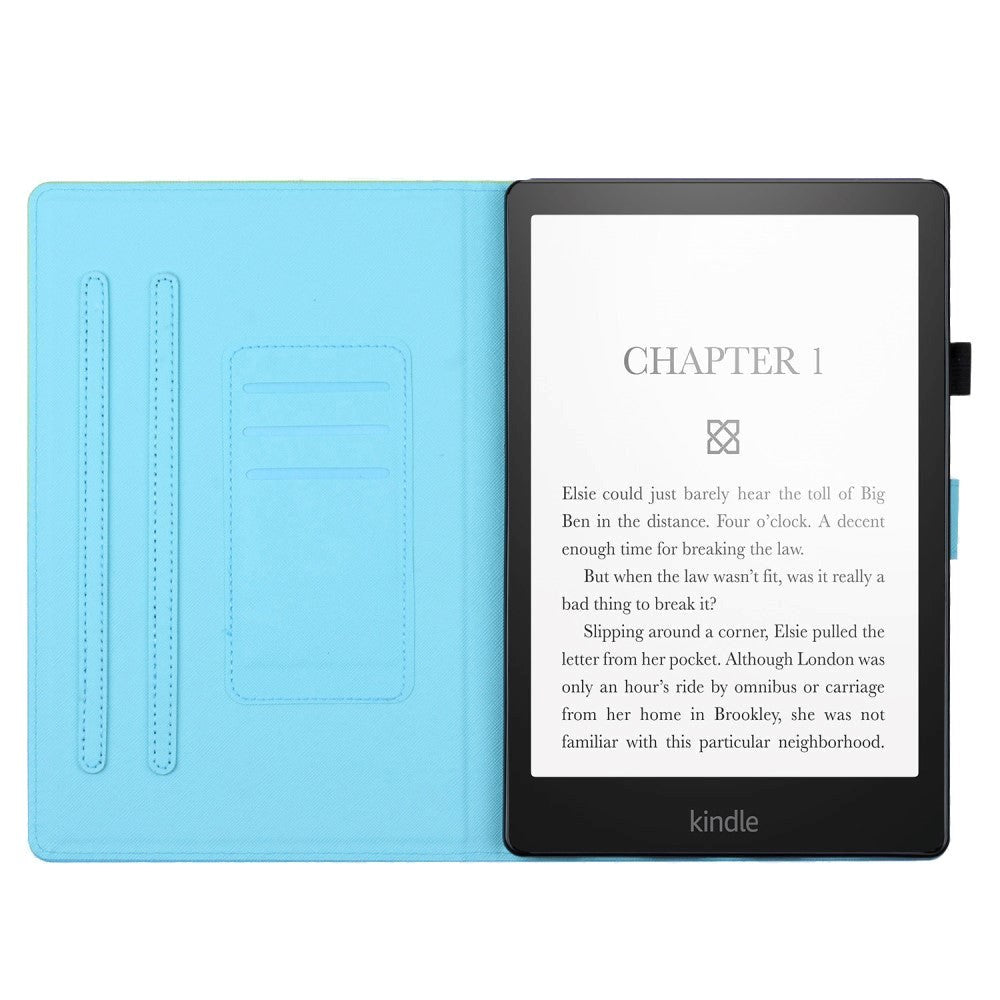 Amazon Kindle Paperwhite 5 11th Generation (2021) Leather Case w. Kickstand & Card Holder - Pink / Gold Marble