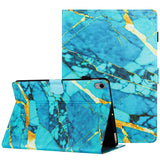 iPad 10.9" (2022) Leather Case w. Kickstand & Card Holder - Gold / Blue Marble