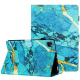 iPad Air (2022 / 2020) / Pro 11 (2022 / 2021 / 2020 / 2018) Leather Case w. Kickstand & Card Holder - Blue / Gold Marble