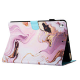 iPad 10.2" (2021 / 2020 / 2019) Leather Case w. Kickstand & Card Holder - Pink / Gold Marble