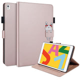 iPad 10.2" (2020) Leather Flip Case w. Animal Motif - Pink