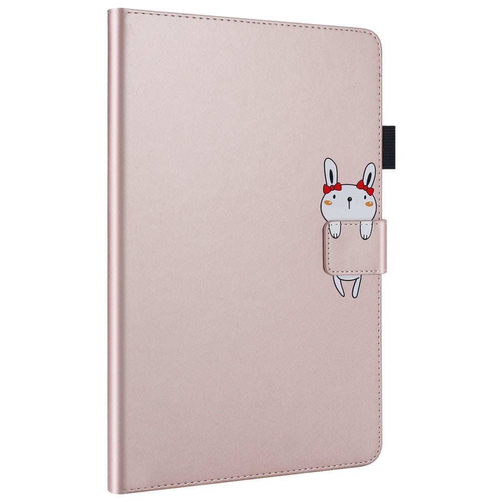 iPad 10.2" (2020) Leather Flip Case w. Animal Motif - Pink