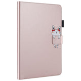 iPad 10.2" (2020) Leather Flip Case w. Animal Motif - Pink