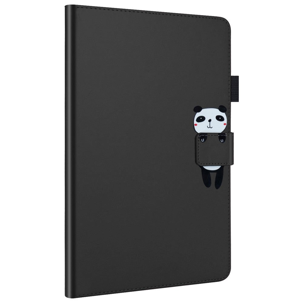 iPad 10.2" (2020) Leather Flip Case w. Animal Motif - Black