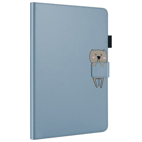 iPad Pro 11" (2022 / 2021 / 2020) Leather Flip Case w. Animal Motif - Blue