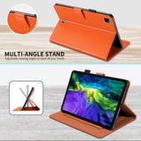 iPad Pro 11" (2022 / 2021 / 2020) Leather Flip Case w. Animal Motif - Orange