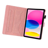 iPad 10.9" ( 2022) Leather Flip Case w. Animal Motif - Pink