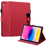 iPad 10.9" ( 2022) Leather Flip Case w. Animal Motif - Red