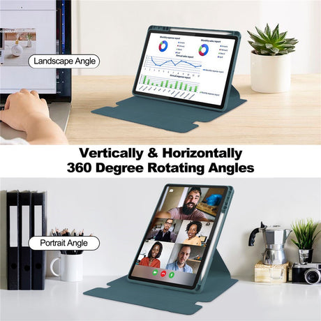 Lenovo Idea Tab 11" / Tab M11 EIDERWOOD Tablet Flip Case with Stylus Pen Holder - Green