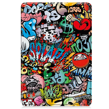 EIDERWOOD Xiaomi Pad 6S Pro Tri-Fold PU Flip Case with Sleep / Wake-up Function - Graffiti