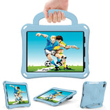 EIDERWOOD iPad Air 10.9" (2022 / 2020) / Pro 11" (2024-2018) Kids Case - Football - Kickstand & Handle - Light Blue