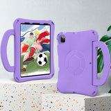 EIDERWOOD iPad Air 10.9" (2022 / 2020) / Pro 11" (2024-2018) Kids Case - Football - Kickstand & Handle - Purple