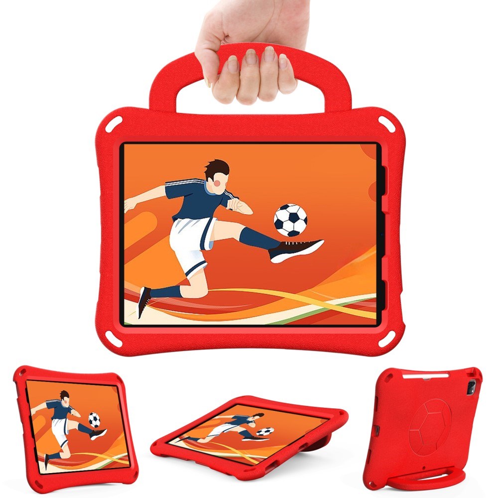 EIDERWOOD iPad Air 10.9" (2022 / 2020) / Pro 11" (2024-2018) Kids Case - Football - Kickstand & Handle - Red